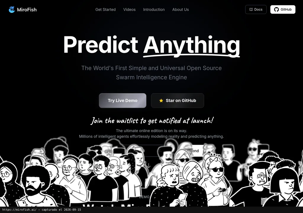 La web oficial de MiroFish