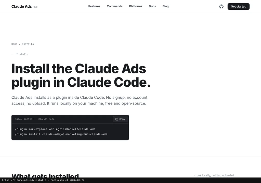 Claude Ads en funcionamiento
