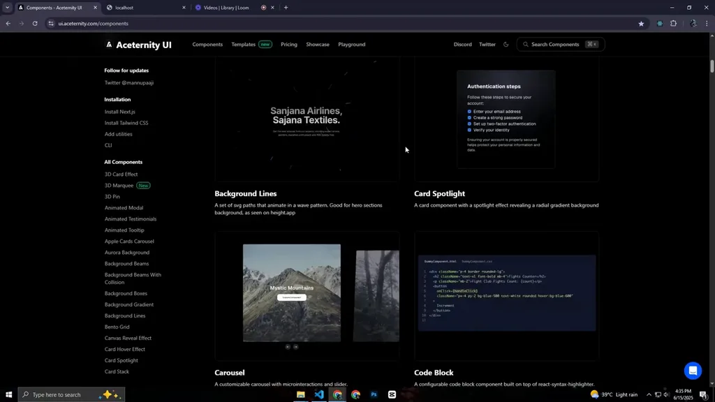 Aceternity UI en acción