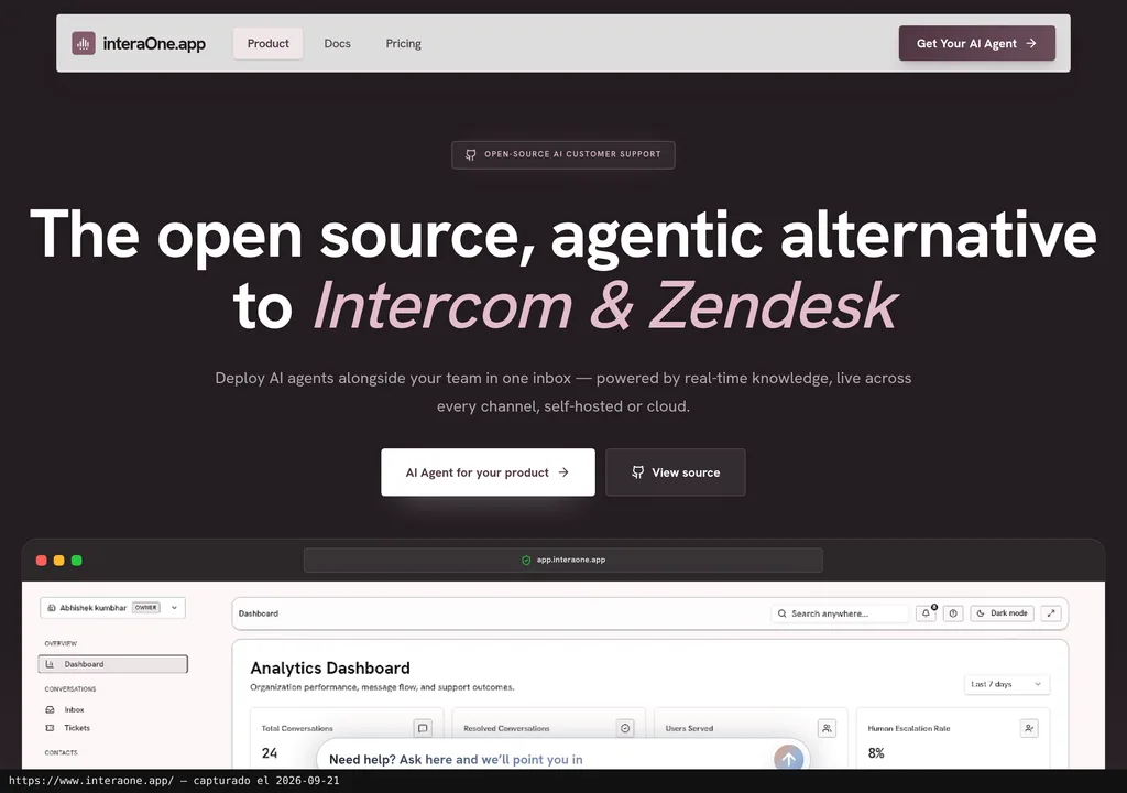 La web oficial de InteraOne