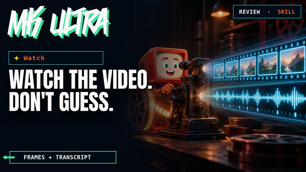 The Marketing Ultra mascot turns a video into frames and an audio track for analysis