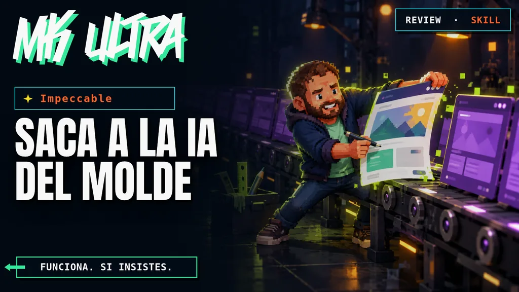 Mascota ordenador de Marketing Ultra revisando una interfaz con Impeccable