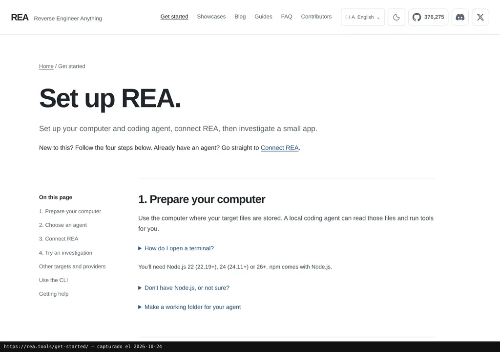 REA en funcionamiento