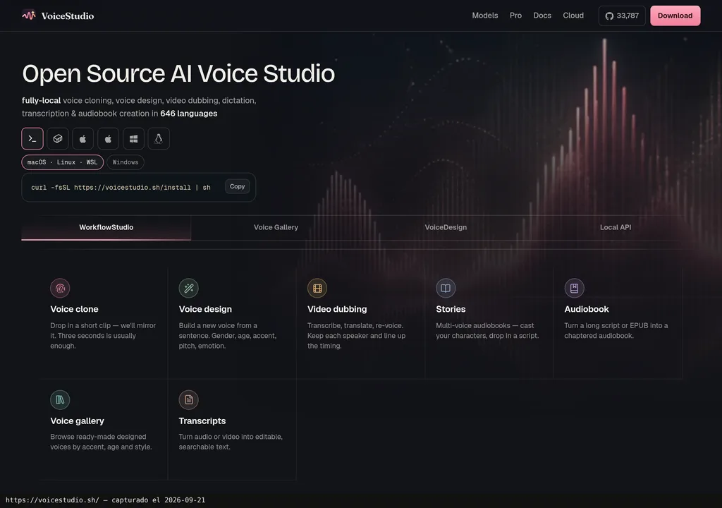 The official OmniVoice Studio website