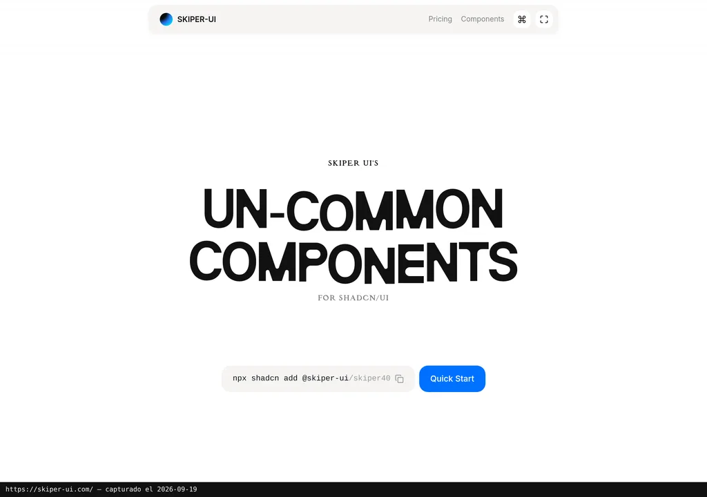La web oficial de Skiper UI