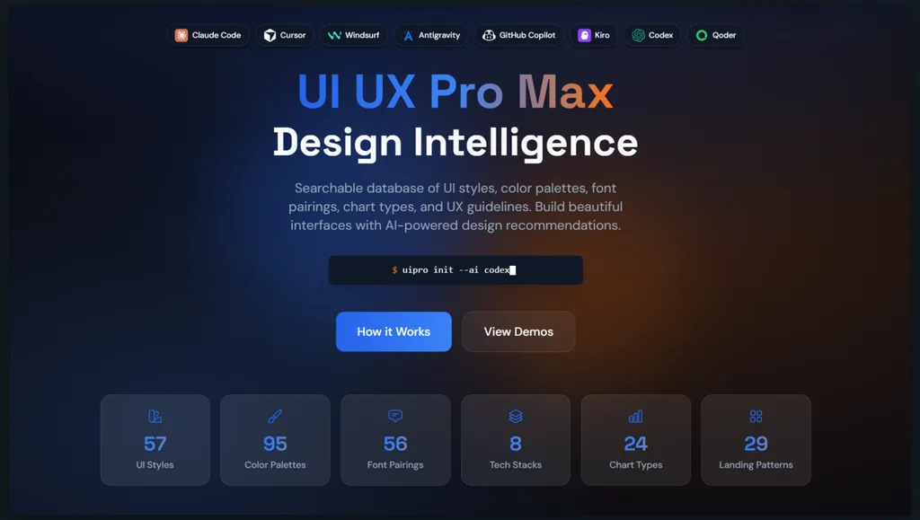 La interfaz de UI UX Pro Max Skill