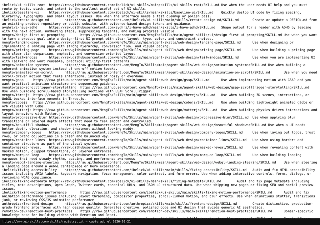 UI Skills de ibelick en funcionamiento