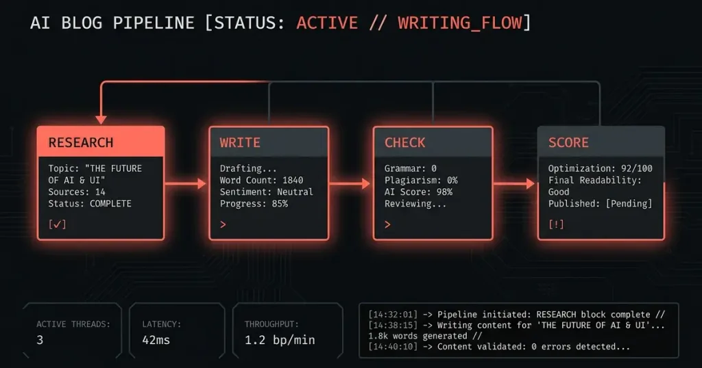La interfaz de Claude Blog