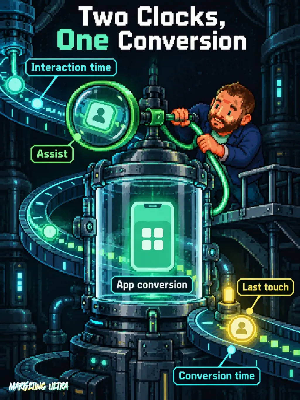 Mascot examines an app conversion with two clocks: interaction time and conversion time.