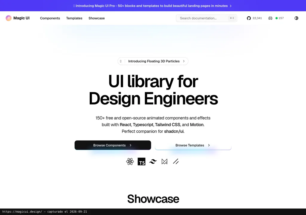La web oficial de Magic UI