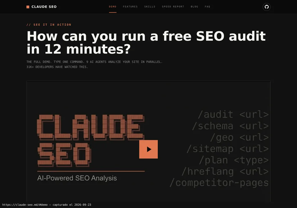 Claude SEO en funcionamiento