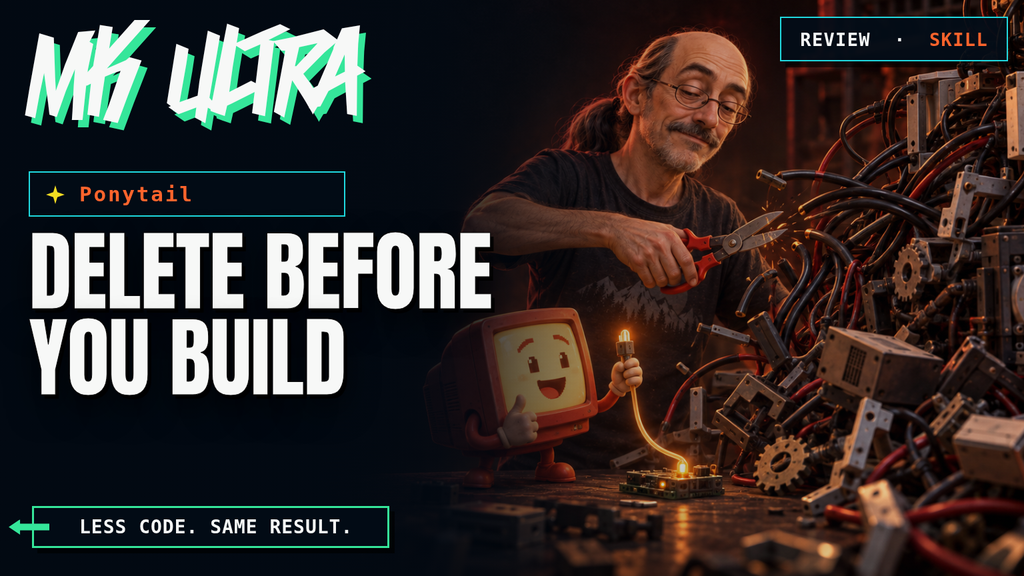Ponytail and the Marketing Ultra mascot dismantle an unnecessarily complex code machine
