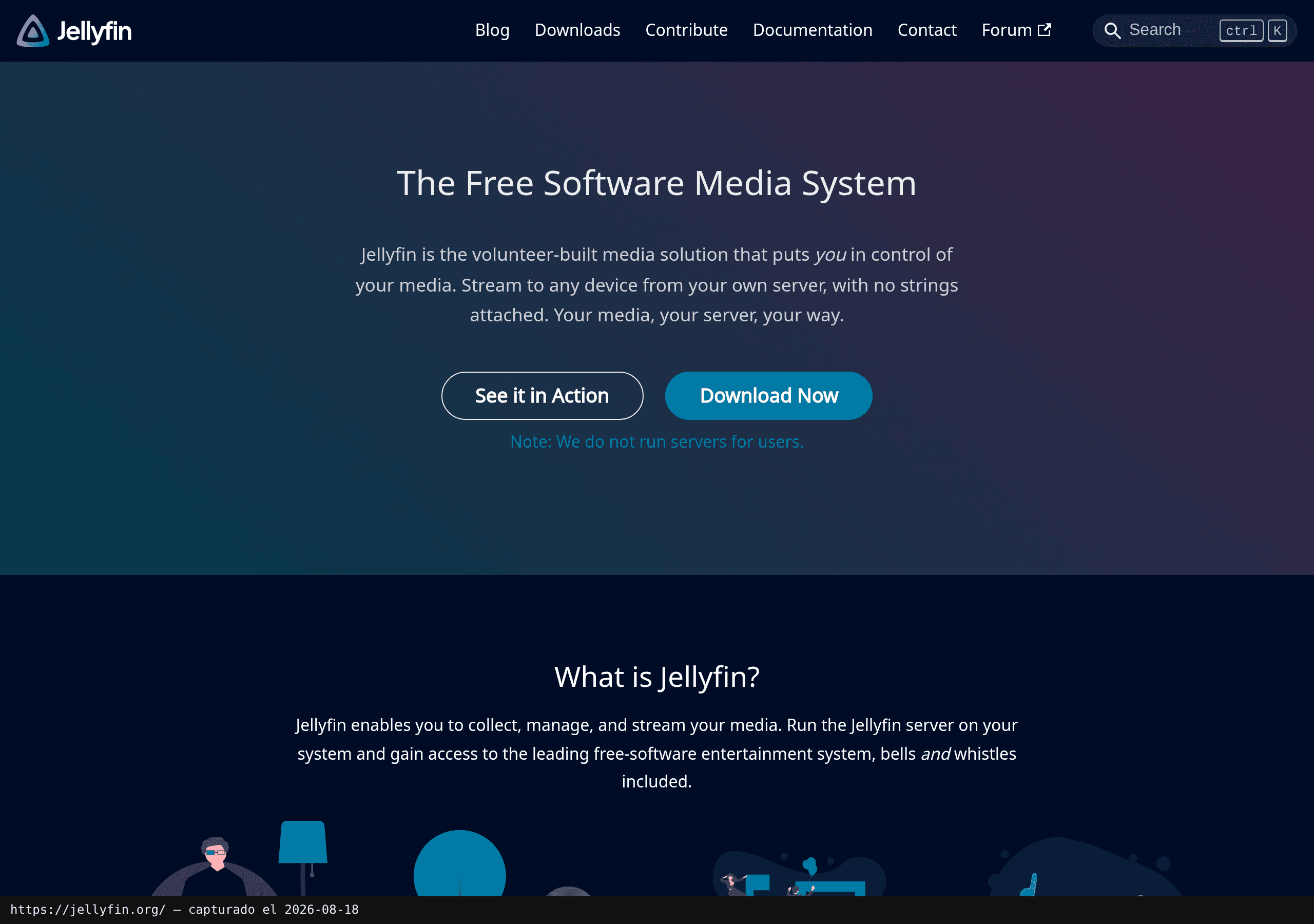 La web oficial de Jellyfin