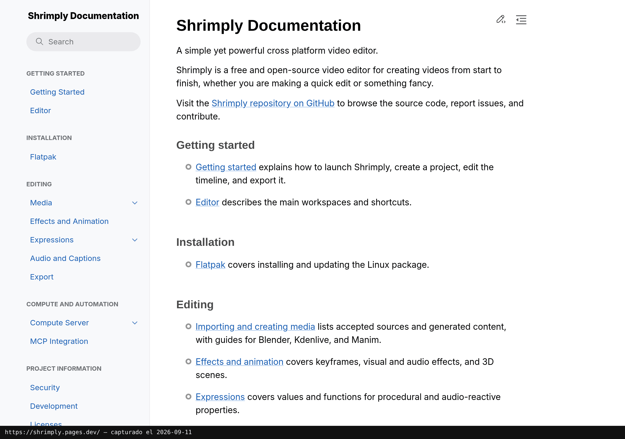 La web oficial de Shrimply